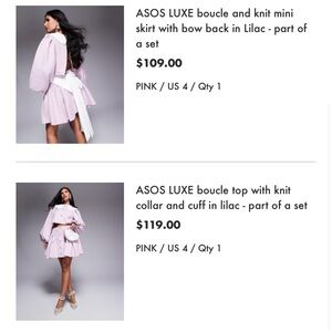 ASOS LUXE Pink Boucle and Knit Mini Skirt